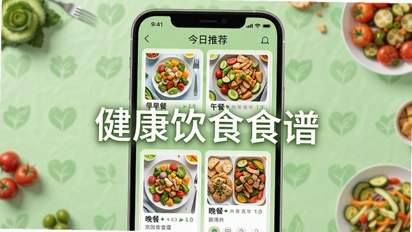 ������ʳʳ��APP�����棬չʾ�����Ƽ�ʳ�ף�������͡���͡����͵Ĳ�ɫʳ��ͼƬ������Ϊǳ��ɫ������񣬻��������С�������ʳʳ�ס�������ϸ�ڷḻ��������Ⱦ