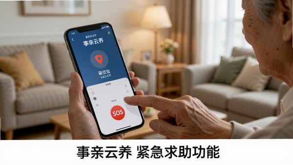 һλ������ָ���������ֻ���Ļ�ϵĺ�ɫSOS��ť�ϣ��ֻ�������ʾ�����������ڶ�λ�����������źţ�����Ϊ��ͥ��������������ǿ�����ȸ��밲ȫ�У�ͼƬ�·���ע���������������������ܡ�