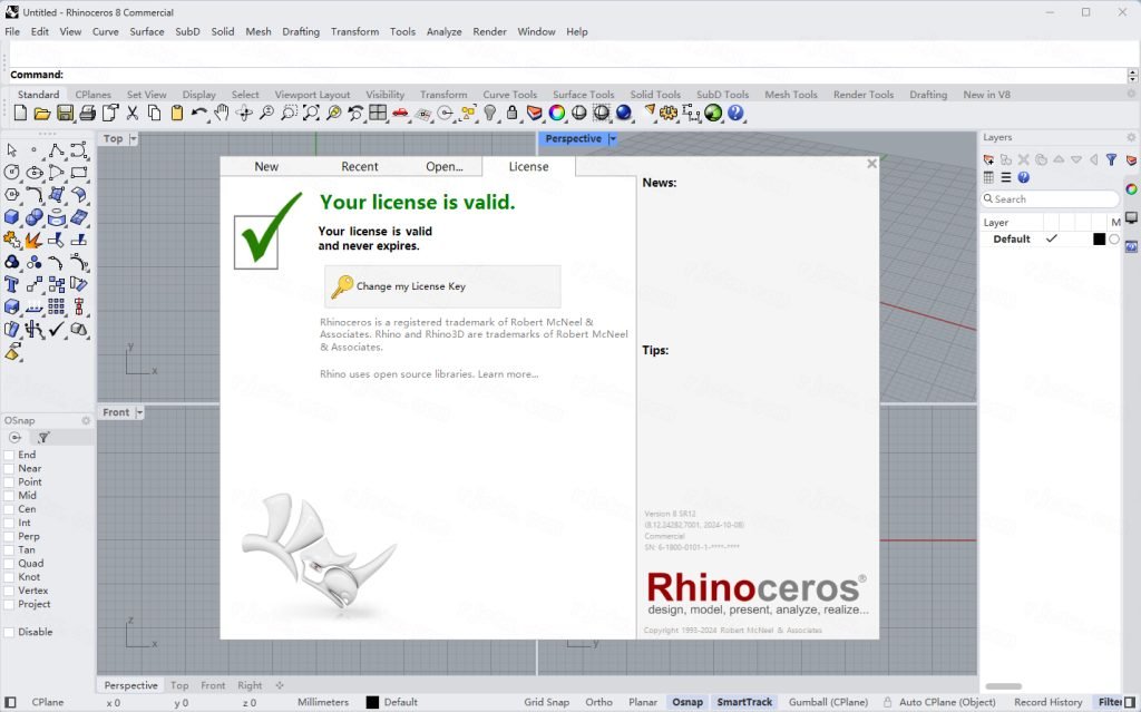 Rhinoceros 8.12汉化完整版运行截图