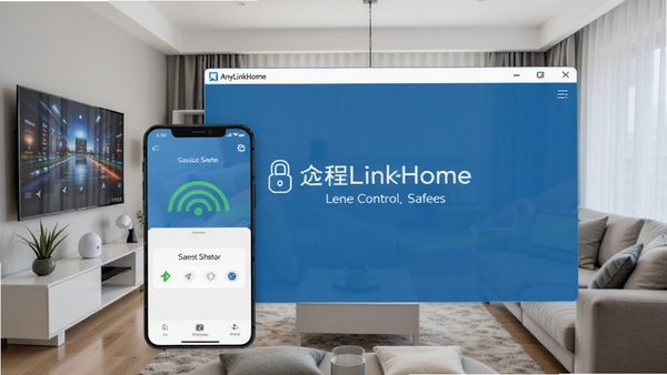 AnyLinkHome Զ�̿������������棬����Ϊ�ִ��������ܼҾӳ�����ǰ�������ֻ���Ļ��ʾ�豸����״̬����������������ͻ������밲ȫ������ģ������