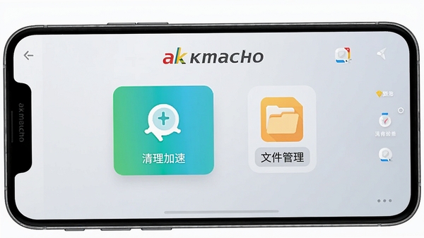 akmacho������ȫ�����ֻ���Ļչʾ������Ǳ��̷�񣬱���Ϊǳ��ɫ���䣬����ͻ����������ģ�����ļ�����ͼ�꣬�������ִ���ƽ����ɫ�����죬ͻ����������akmacho��ʶ��