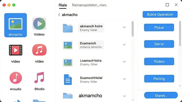 akmacho�ļ����๦�ܽ�ͼ�������ʾͼƬ����Ƶ����Ƶ�ȷ���ͼ�꣬�Ҳ�չʾ�ļ��б�������������ť����������������ͻ������ʶ������������ɫ��
