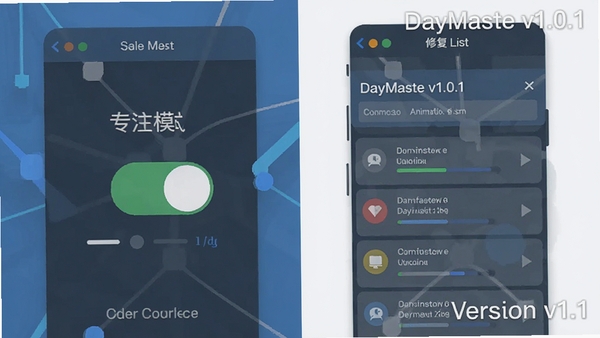 ����ʱDayMaste v1.0.1�汾���¹���չʾͼ�����������������רעģʽ���ؽ��棬�Ҳ����޸��б�������ʾ��ͼ��������Ϊ��ƽ����ƣ����а汾��ˮӡ
