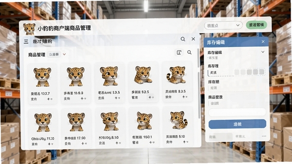 С�����̻�����Ʒ����ҳ�棬չʾ��Ʒ�б��Ϳ��༭���棬����Ϊ����Ļ��ܻ�ֿ⣬ͻ������������