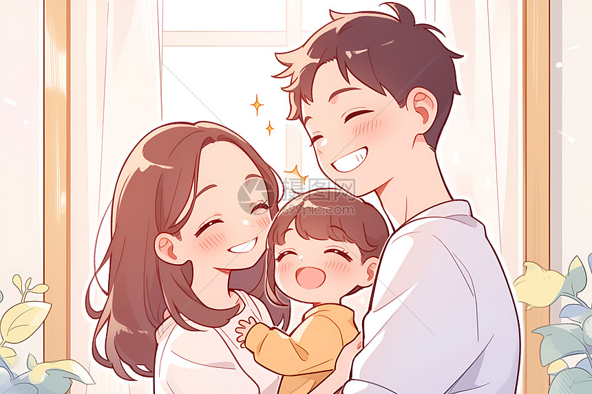 妙答时光 孩子开心举手回答问题的家庭瞬间 亲子欢乐时光