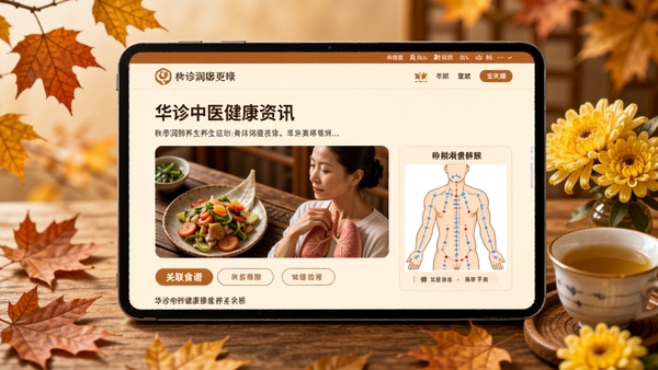 ������ҽ������Ѷҳ�棬��Ļչʾһƪ�����＾��ε��������£����й���ʳ�׺�Ѩλͼ�⣬����Ϊ�＾��Ҷ��ջ���ߣ�����ɫ����ů������������Χ