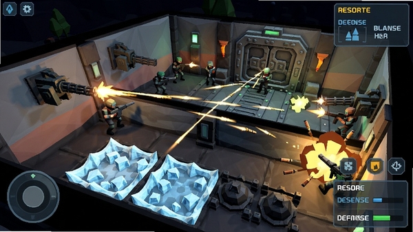 Bunker Defense ��Ϸʵս���棬�����ӽ�չʾ�ر��ڲ����岼����ǽ���Ϲ����Զ���ǹ�����沼�ñ�����������ף����Ⱦ�ͷ�Ǻ��صĺϽ�բ�ţ����˴Ӷ������ӿ�룬��������ʾ��ͬ�����ĵ����켣�뱬ը��Ч��UI��ʾ��ǰ��Դ��������Σ��Ͷ���η��ɫ�ʶԱ�������ͻ�����������ڲ��ĿƼ��������ս����Χ��16:9��湹ͼ��