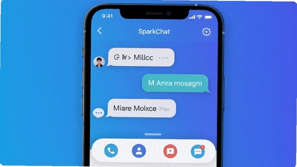 SparkChat���Ӿ�ͼ��չʾ�������ֻ��ϵ�������棬����Ϊ������ɫ����ͻ����Ϣ�����빦��ͼ�꣬�������ִ���࣬������Ⱦ