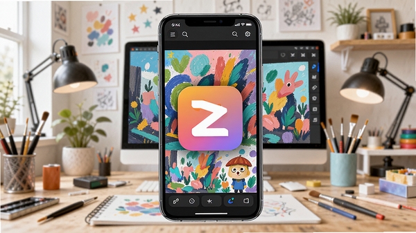 ImageZeo AI�滭����������չʾ��һ���ֻ���Ļ����ʾɫ�ʰ�쵵Ļ滭�������棬�����ǳ�������Ĺ����һ�������������ͻ��Ӧ��ͼ�������ɻ������������ִ�������ϸ�ڷḻ���ʺ���Ϊ�����ٷ�����ͼ