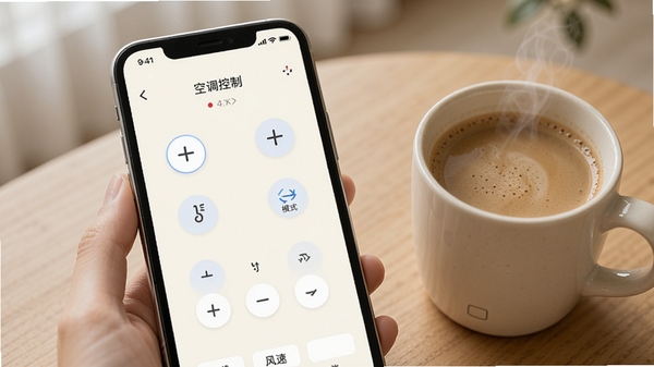 ���ܼҵ���ң������������Ԥ��ͼ��չʾ�յ�������壬�����¶ȼӼ���ģʽ�л������ٵ��ڵ�Բ�ΰ�ť������UI��Ƹɾ���ˬ�������ǵ��ŵ��װ�ɫ���ֻ��Ա߷���һ�����ȣ�����������ݵ�ʹ�����顣