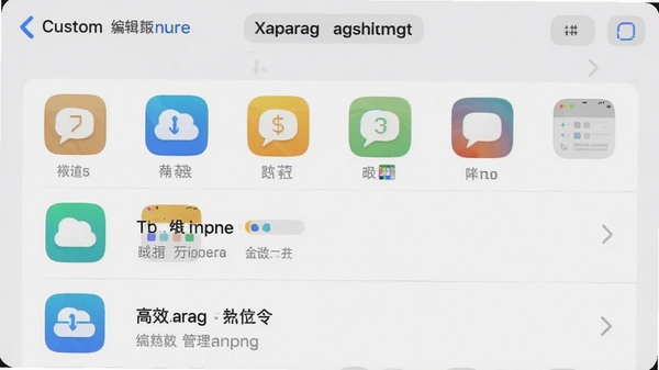 Xaparag���ָ��༭ҳ��ʾ��ͼ��չʾ�Զ�������б�������ɫΪǳ��ɫ��ͼ��ɫ��������ͻ����Ч��������