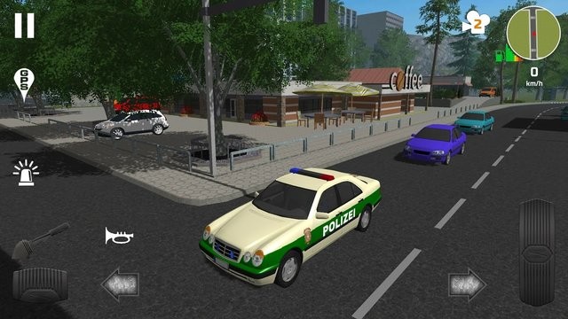 Police Simulator: Car Patrol 警车巡逻模拟器 手游 操作按键 警笛