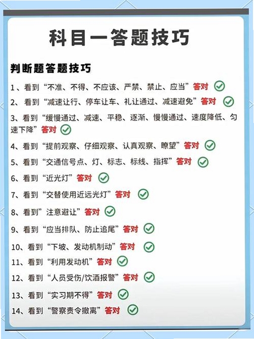 驾考科目一技巧大全 答题界面