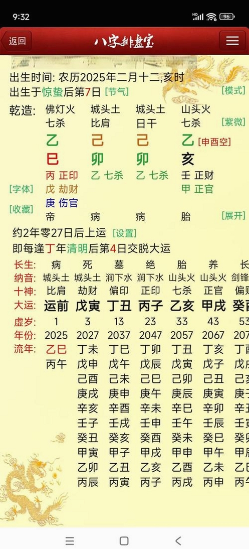 八字排盘测运行截图