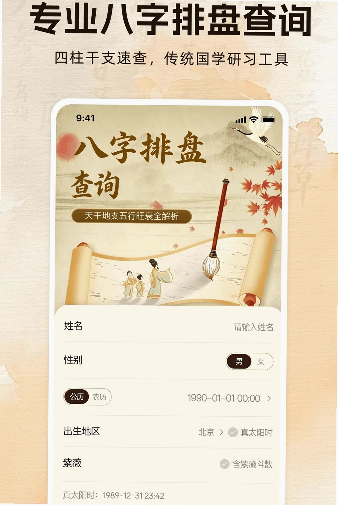 八字排盘查询运行截图