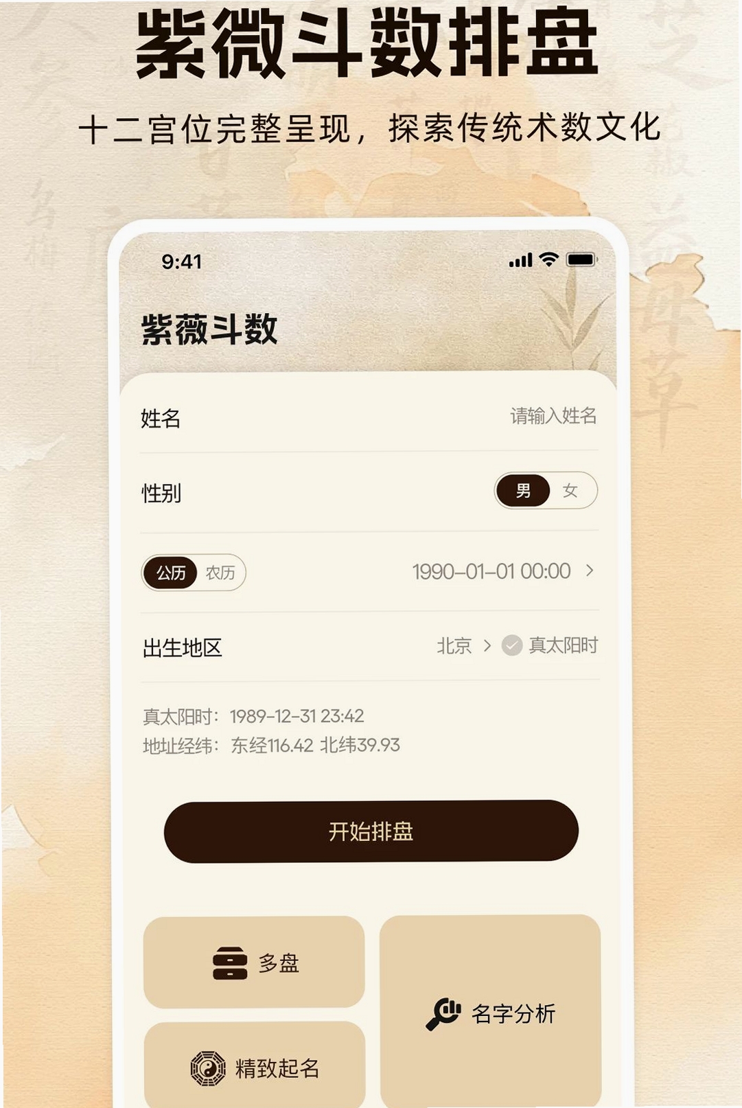 八字排盘查询运行截图