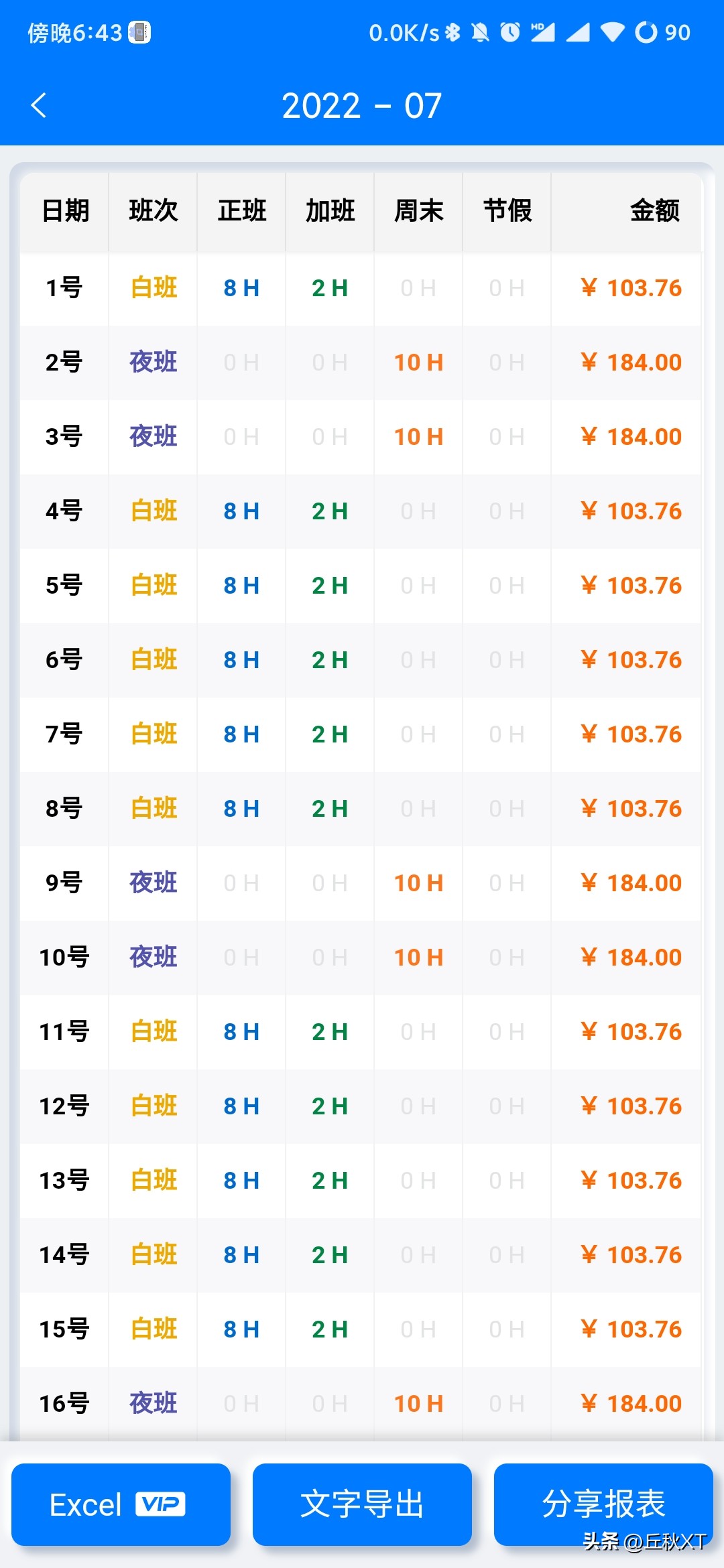 安心加班工时记录 数据导出 加班费核算 记录工具推荐