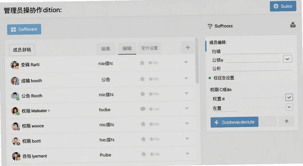 嘿在群组管理界面截图,展示管理员操作面板,包含成员列表、公告编辑、权限设置等选项,背景以浅灰色为主,界面布局规整,功能按钮清晰,体现软件在群组协作方面的专业性与条理性。