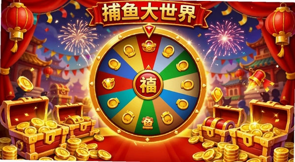 ��������縣������棬����������һ��ת�̳齱����Χ�б���ͽ�Ҷѣ�����Ϊ��������񣬺�ɫ���ɫΪ��ɫ������׺���̻�Ч������������Ľ�����Χ
