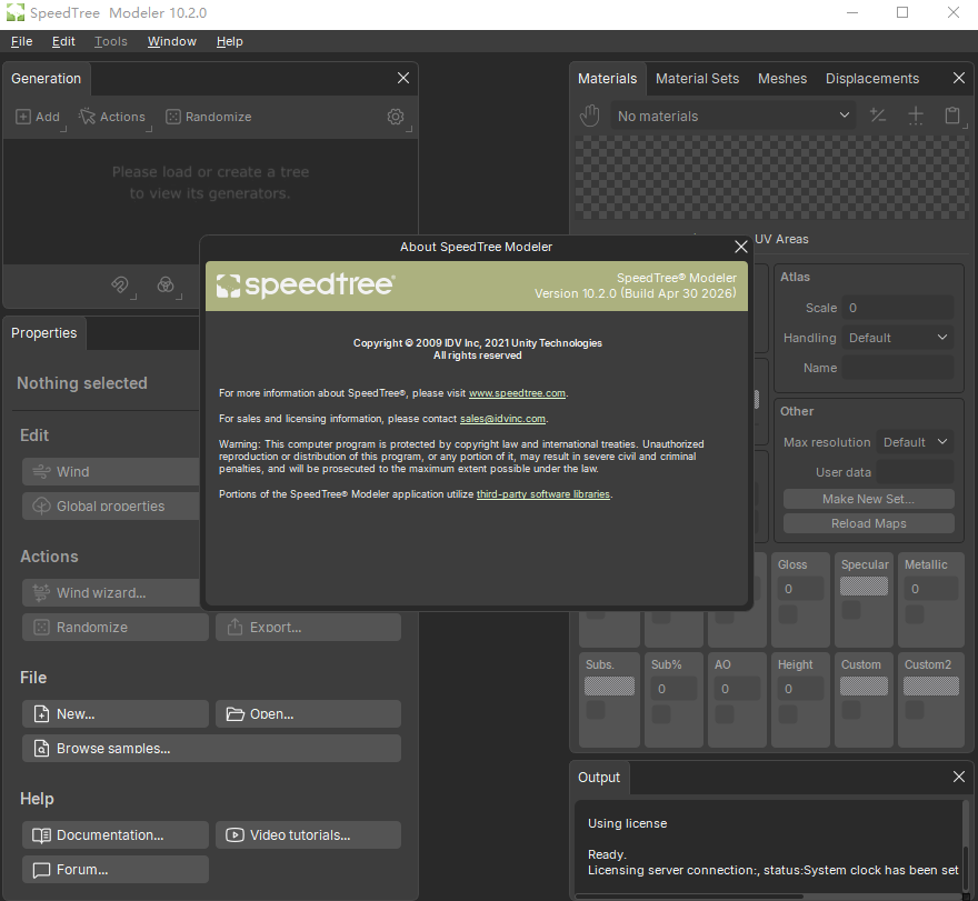 SpeedTree Modeler 10.2.0中文解锁版运行截图