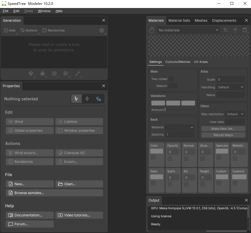 SpeedTree Modeler 10.2.0中文解锁版运行截图