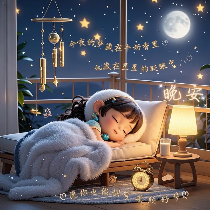 在么在么 深夜聊天后安然入睡的温馨画面