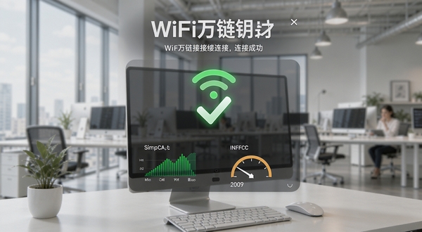 WiFi����Կ�����ӳɹ���������棬��ʾ������������ź�ǿ�ȺͲ��ٽ��������Ϊ�����İ칫�һ�������������ɫ�Թ���ʶ��ͻ���������ƣ�����дʵ����