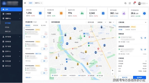 京购外卖订餐订单配送地图追踪画面