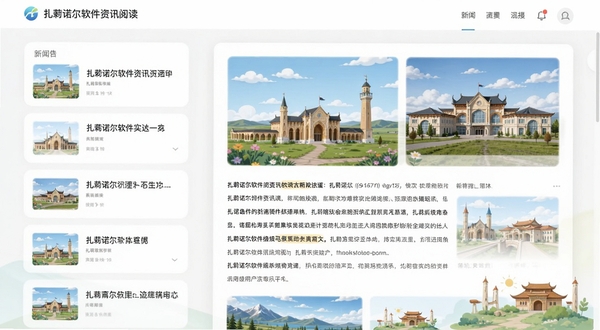 ����ŵ��������Ѷ�Ķ�ҳ�棬���չʾ���ű����б����Ҳ�Ϊ��ϸ��ͼ�����飬������ÿ�Ƭʽ���֣���������ŵ�����صر꽨���廭��Ϊ��׺��ɫ����ͣ�ǿ���Ķ��ĳ�����