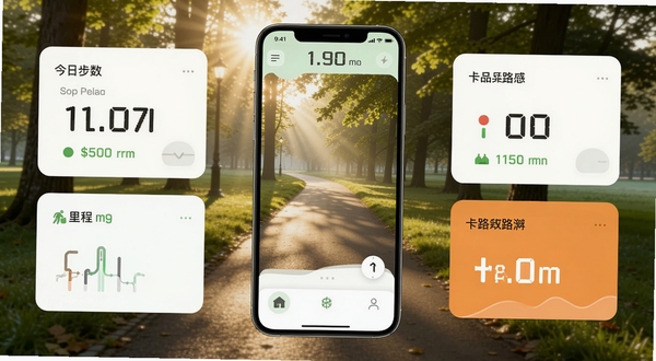 ÿ����·�˶�������չʾ���ֻ���Ļ��ʾ���ղ�������̡���·�����ݿ�Ƭ������Ϊ�峿��԰����������͸����Ҷ���䣬���������¼�Լ������ͻ�����ݿ��ӻ��뽡�������Χ