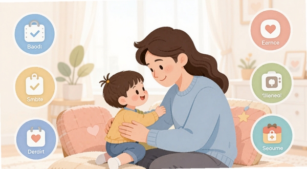 �ɳ����Ӧ��������չʾ�����������Ǹ�ĸ�뺢����ܰ�����Ĳ廭��������Χ�����ż�¼����������Բ�ι���ͼ�꣬����ɫ����ͣ����ñ�ƽ����Ʒ��ͻ��������������⣬������ˬ�������ʺ���Ϊ����������ͼ