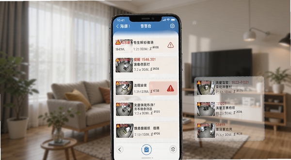���������澯��Ϣ���ͽ��棬�ֻ���Ļ��ʾ�����澯֪ͨ��ÿ��֪ͨ�����¼�����ͼ�ͷ���ʱ�䣬����Ϊ���ڼҾӻ�����ͻ����ʱ���ѹ���