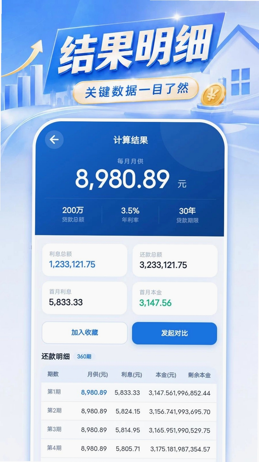 掌上房贷月供计算运行截图