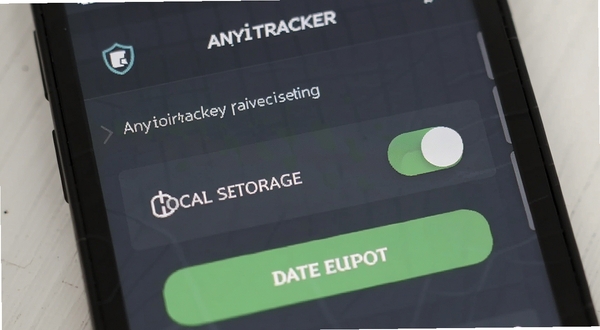 Anyitracker ��˽����ҳ�棬�ֻ���Ļ��ʾ���ش洢���������ݵ�����ť������Ϊ���ɫ����ͻ����ȫ�����