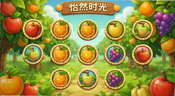 ��Ȼʱ��-ˮ�� ��Ϸ�ؿ�ѡ����棬��Ļ�������Ŷ��Բ�ιؿ�ͼ�꣬�����ǹ�԰��������ƻ�������ӡ����ѵ�ˮ��Ԫ�ص�׺��ɫ������