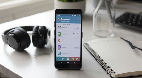 Takuku�ڰ�׿�ֻ����������еĳ���ͼ����������Ϊһ���ж˰�׿�ֻ�����Ļ��ʾTakuku�����б����棬����Ϊ���������������ֻ��Է��ö�����ʼǱ������������Ȼ����������������ʹ�÷�Χ