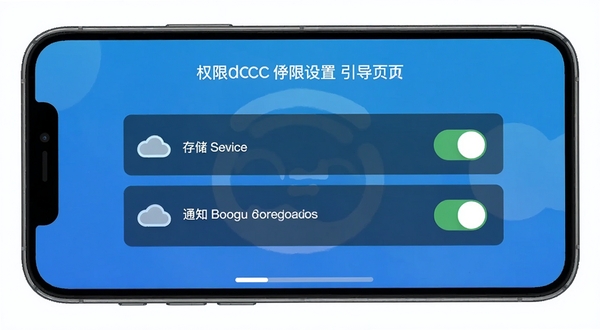 CloudCC Service Ȩ����������ҳ�棬�ֻ���Ļ��ʾλ�á��洢��֪ͨȨ�޿����б�������Ϊ������ɫ���䣬ͼ������������ Boogu ģ������