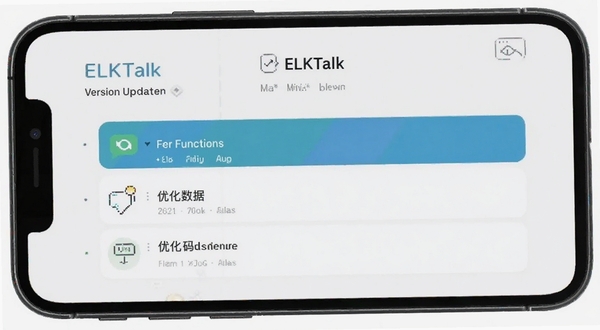 ELKTalk �汾���½����ͼ��չʾ���������б����Ż����ݣ�����Ϊ�ֻ���Ļ�߿򣬷�����ִ�