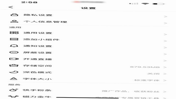 今日看点极速版 设置界面