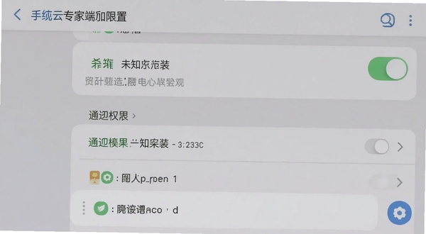 专家云专家端 手机端安装权限设置界面 屏幕显示未知来源安装开关与通知权限列表 背景为浅灰色系统设置页 适配Boogu模型生成