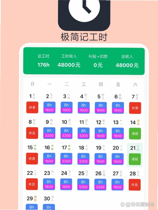 工地考勤工时记录运行截图