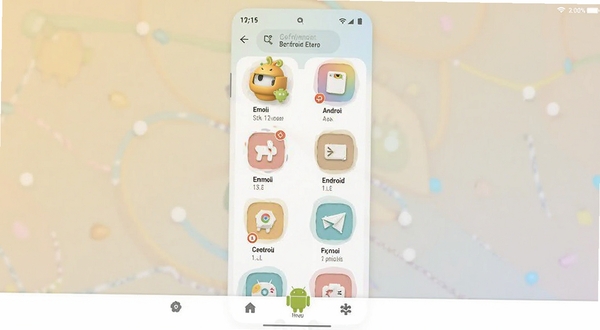 Emoki金安卓应用主界面截图,画面中央展示软件首页功能布局,背景为浅色渐变,包含底部导航栏与核心功能图标,整体风格简洁清爽,适配Boogu模型生成