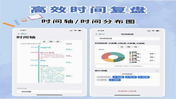 每一迹 时间统计 环形图 安卓界面