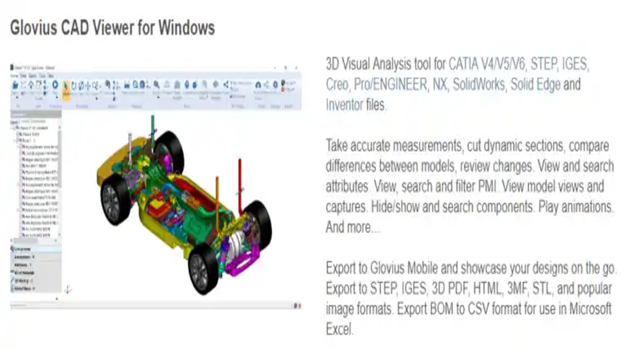 Glovius CAD Viewer 6.7.365�������°� CADͼֽ�鿴�� ��άģ�Ͳ�����ת������ʾ