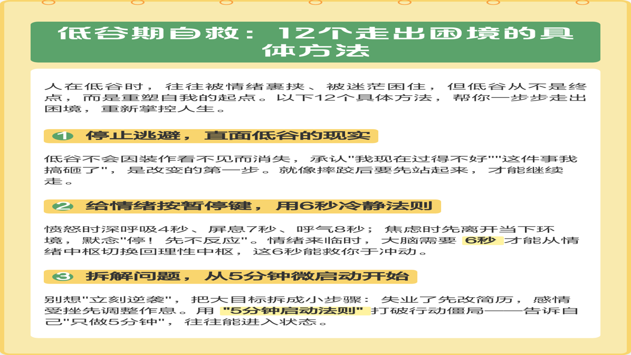 活下去 低谷期自救 勇气 希望