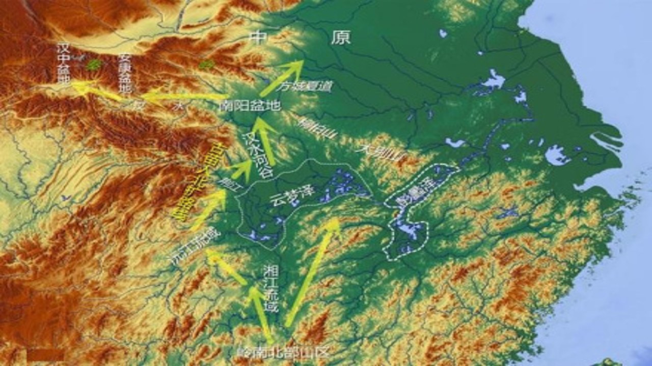 云梦泽 古代第一大泽 地理位置全景 烟波浩渺