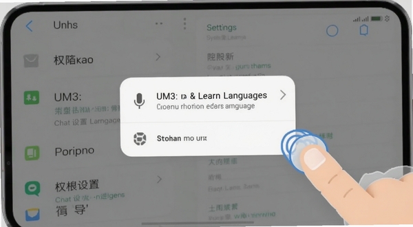 UM3: Chat & Learn Languages Ȩ�������������棬�ֻ���Ļ��ʾ��˷���洢Ȩ����Ȩ����������Ϊϵͳ����ҳ���ǳɫ�б����Ա�����ָ�����Ļ��ʾ�⣬��������ֱ�ۣ��ʺ�Booguģ������