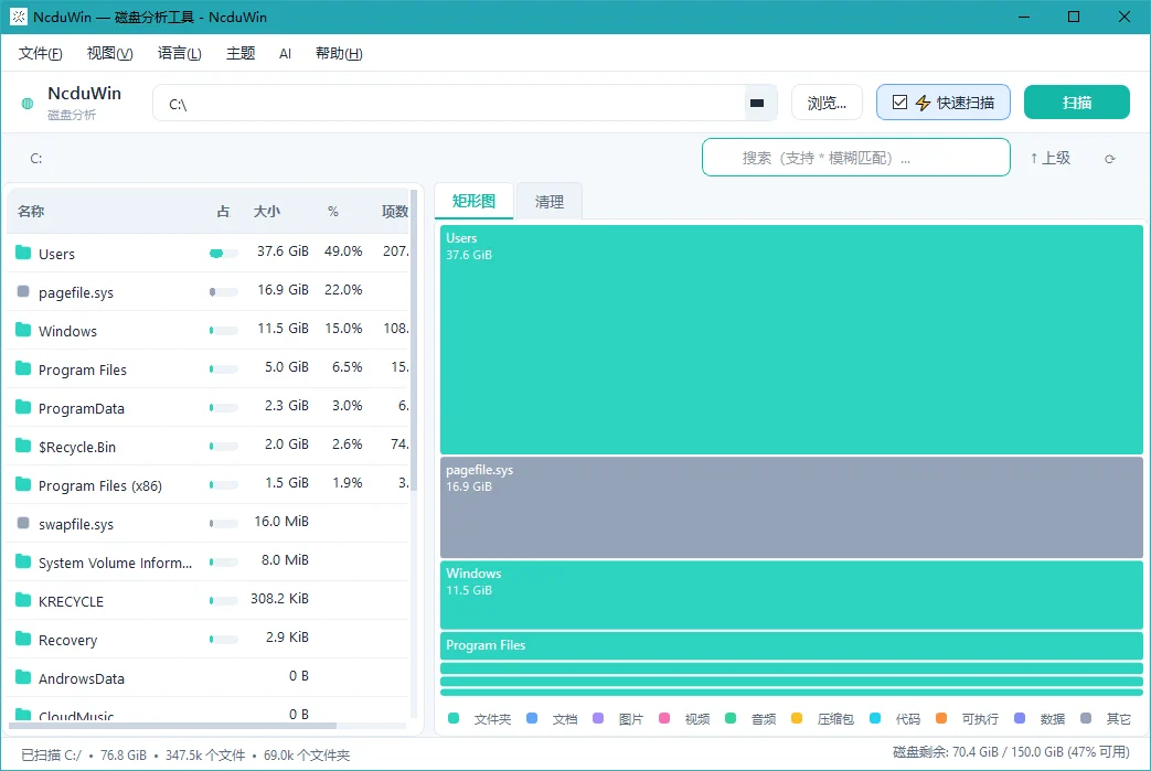 NcduWin运行截图