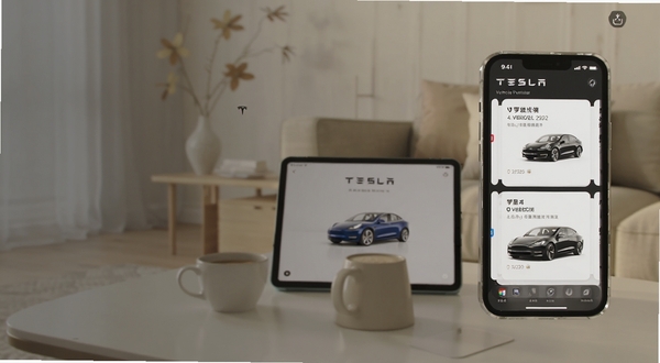 TeslaӦ�ö೵���������棬�ֻ���Ļ��ʾ������ͬ�ͺŵ���˹��������Ƭ�������Ǽ�Լ�Ŀ�����������ƽ����ԺͿ��ȱ���������Ӽ���ܰ�������ֻ�λ�ڻ����Ҳ࣬�����������չʾӦ�ý���ϸ��