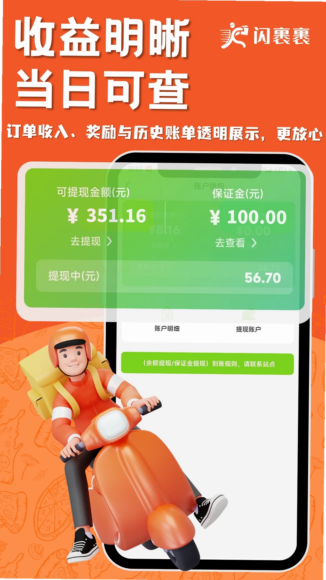 闪裹裹骑手版运行截图